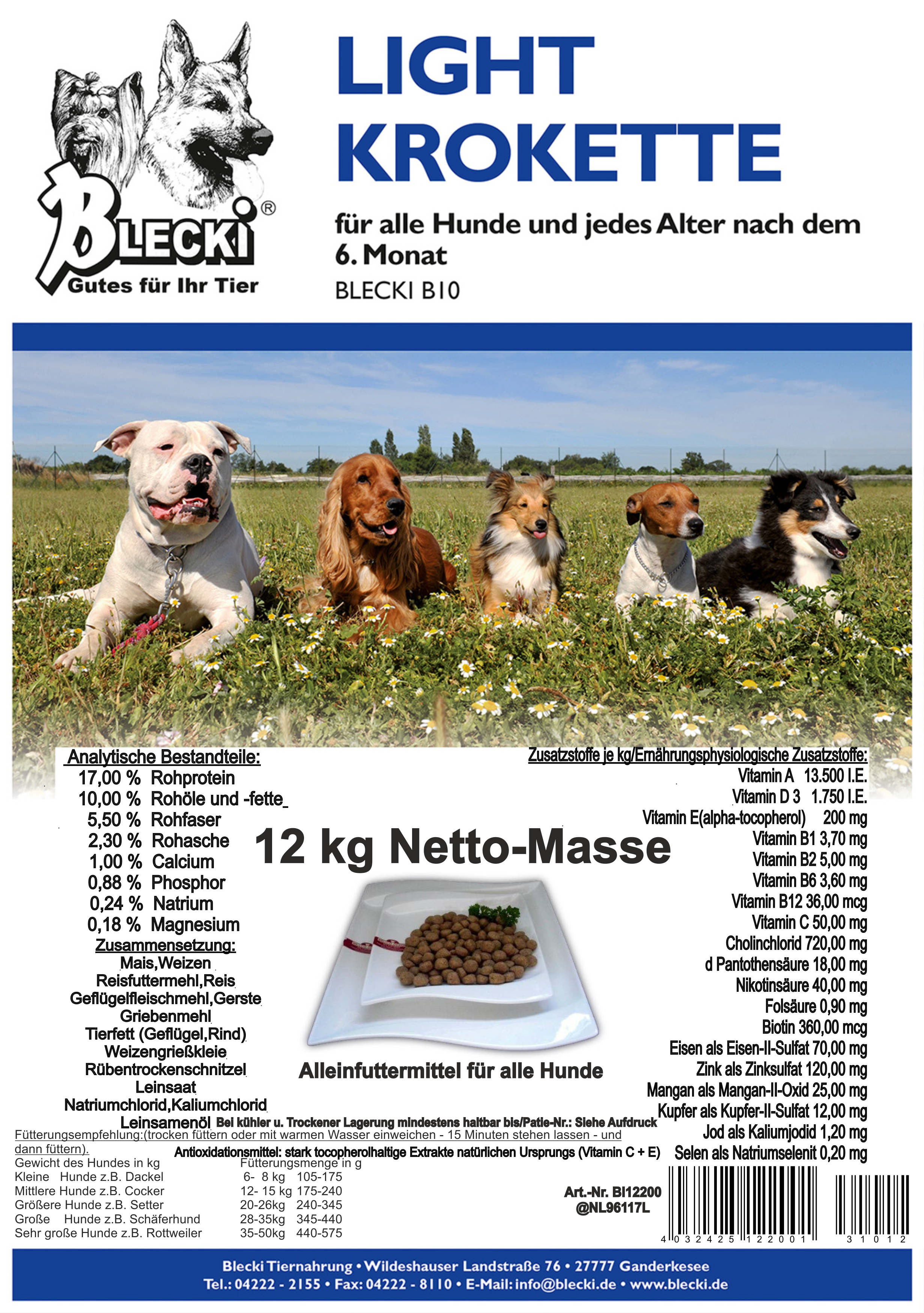 Blecki B10 Schonkost-Krokette <h3>12kg<h3> 2 Blecki B10 Schonkost Krokette | 12kg