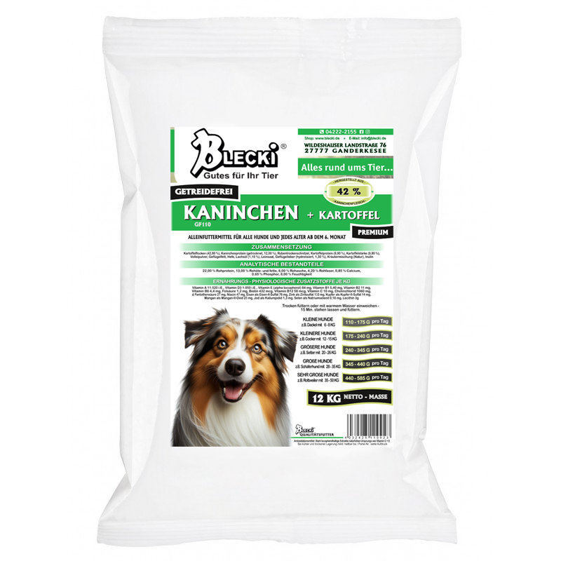 BLECKI GF110 Kaninchen und Kartoffel <h3>12kg<h3> 1 BLECKI GF110 Kaninchen und Kartoffel