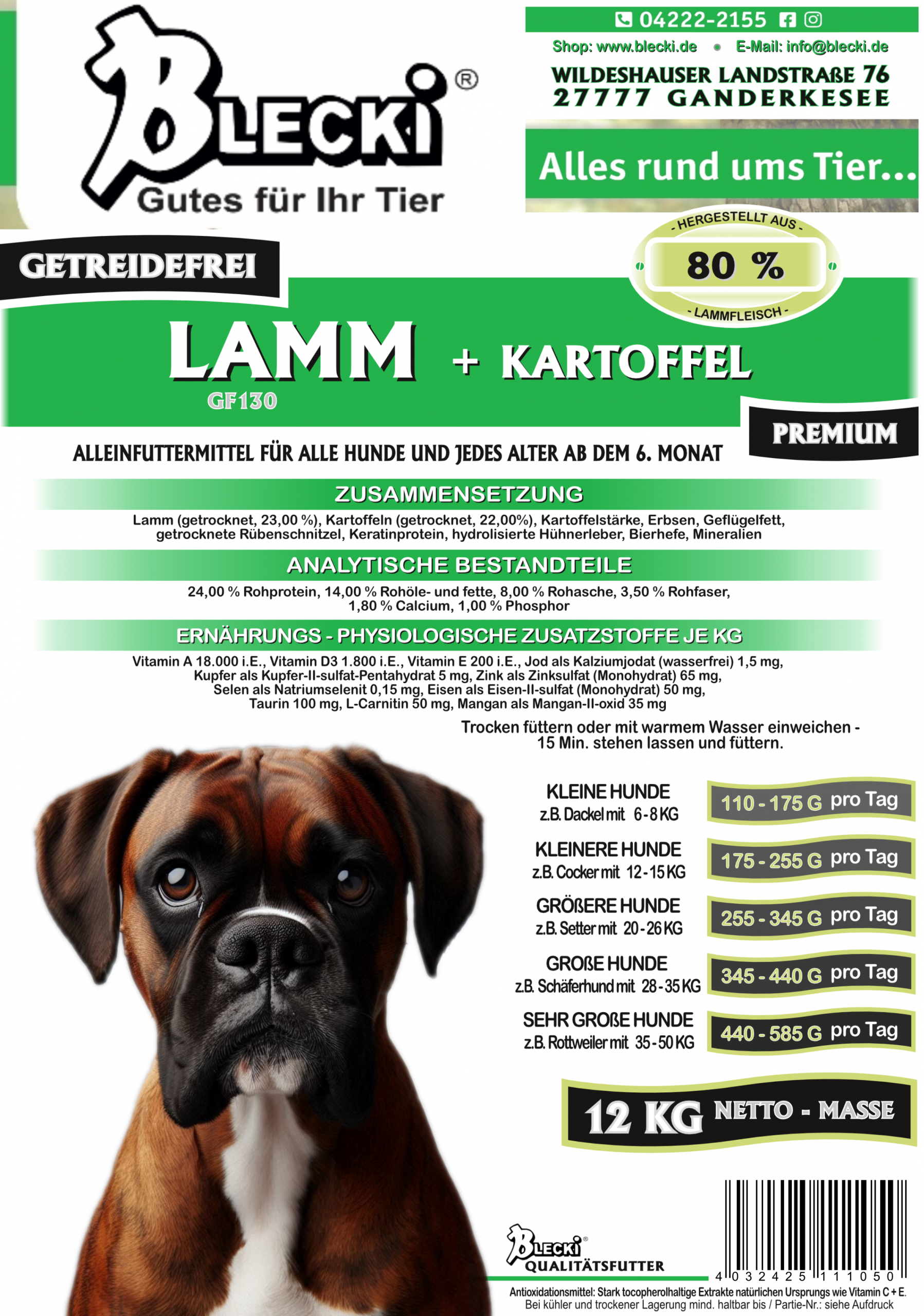 BLECKI GF 130 Lamm + Kartoffel <h4>12kg<h4> 2 BLECKI GF 130 Lamm + Kartoffel <h4>12kg<h4> – Bild 2