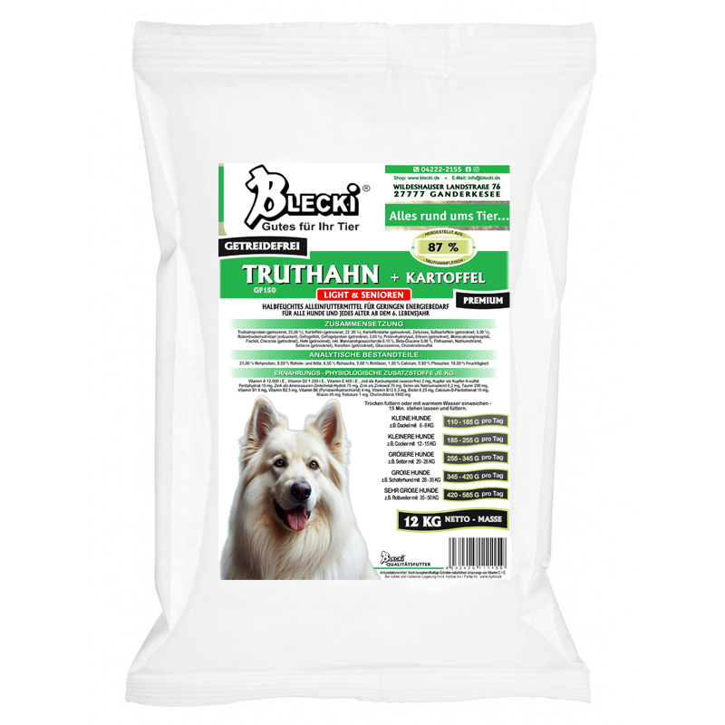 BLECKI GF 150 Truthahn + Kartoffel Senior <h4>12kg<h4> 1 BLECKI GF 150 Truthahn + Kartoffel Senior <h4>12kg<h4>