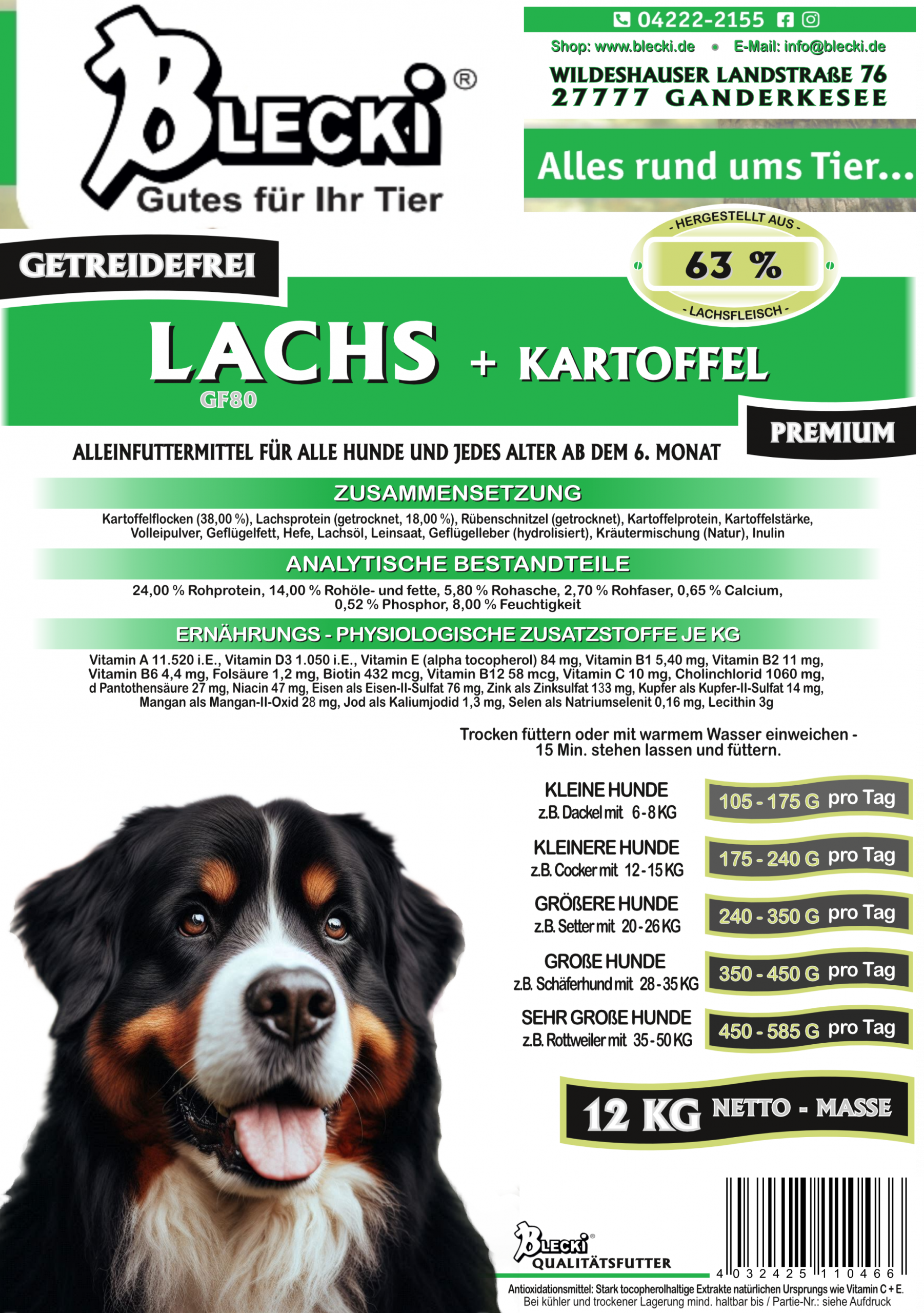 BLECKI GF80 Lachs und Kartoffel<h3>12kg<h3> 2 BLECKI GF80 Lachs und Kartoffel | 12kg